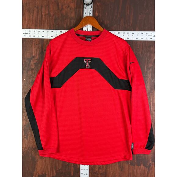 Texas Tech Red Raiders Nike Team 2005 Center‎ Logo Sideline LS Red Black Small - Picture 2 of 12